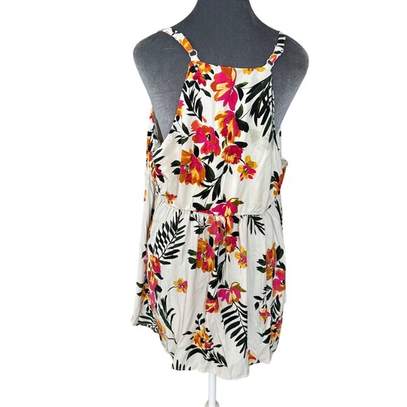 Torrid Floral Print Plus Size Tank Top With Zipper Closure Size 1X - Picture 4 of 6